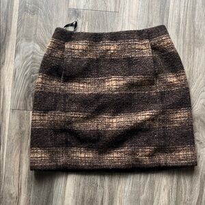 Uniqlo Brown and Tan Mini Skirt